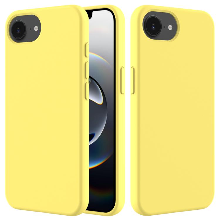 For iPhone 16e Solid Color Silicone Phone Case(Lemon Yellow) by bashfashion
