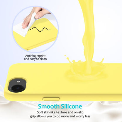 For iPhone 16e Solid Color Silicone Phone Case(Lemon Yellow) by bashfashion