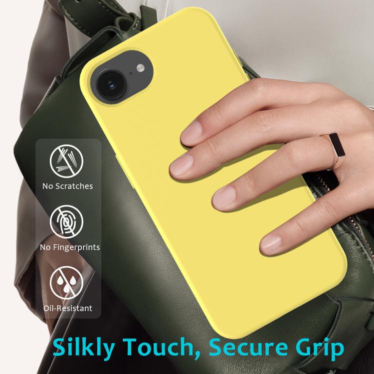 For iPhone 16e Solid Color Silicone Phone Case(Lemon Yellow) by bashfashion