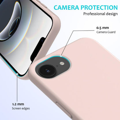 For iPhone 16e Solid Color Silicone Phone Case(Sand Pink) by bashfashion