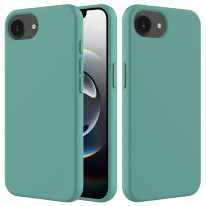 For iPhone 16e Solid Color Silicone Phone Case(Pine Needle Green) by bashfashion