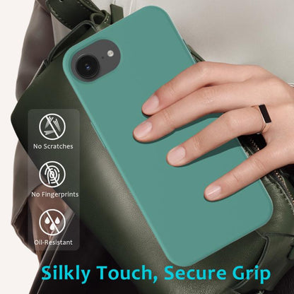 For iPhone 16e Solid Color Silicone Phone Case(Pine Needle Green) by bashfashion