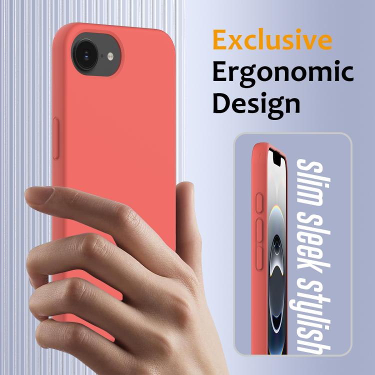 For iPhone 16e Shockproof Silicone Magsafe Phone Case(Pink Orange) by bashfashion