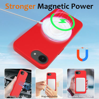 For iPhone 16e Shockproof Silicone Magsafe Phone Case(Red) by bashfashion