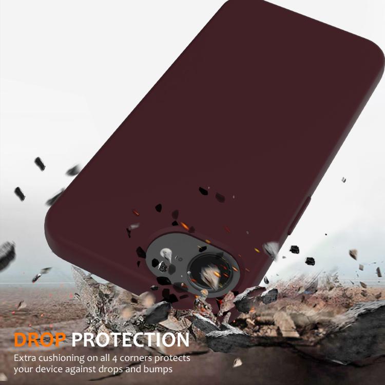 For iPhone 16e Shockproof Silicone Magsafe Phone Case(Plum Color) by bashfashion