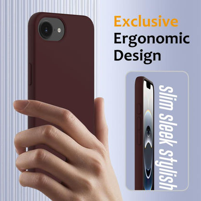 For iPhone 16e Shockproof Silicone Magsafe Phone Case(Plum Color) by bashfashion