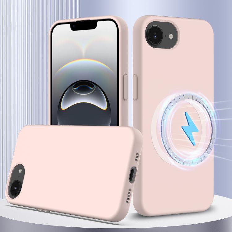 For iPhone 16e Shockproof Silicone Magsafe Phone Case(Sand Pink) by bashfashion
