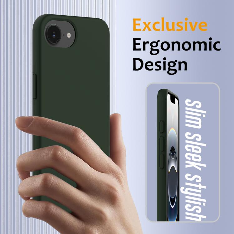 For iPhone 16e Shockproof Silicone Magsafe Phone Case(Dark Green) by bashfashion