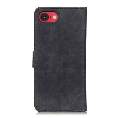 For iPhone 16e KHAZNEH Retro Texture Leather Phone Case(Black) by bashfashion