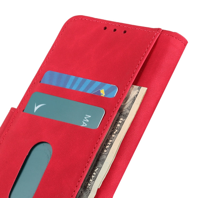 For iPhone 16e KHAZNEH Retro Texture Leather Phone Case(Red) by bashfashion