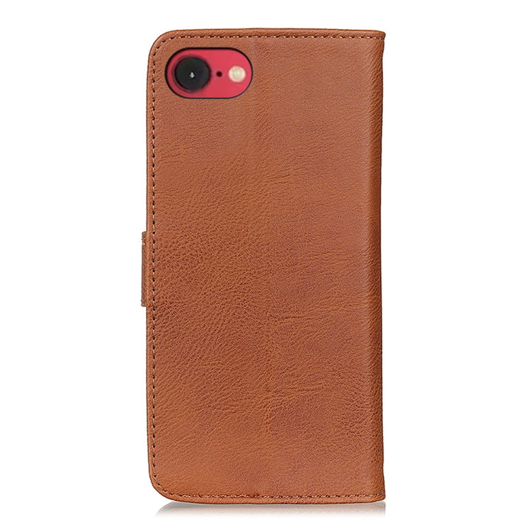 For iPhone 16e KHAZNEH Cowhide Texture Horizontal Flip Leather Phone Case(Brown) by bashfashion