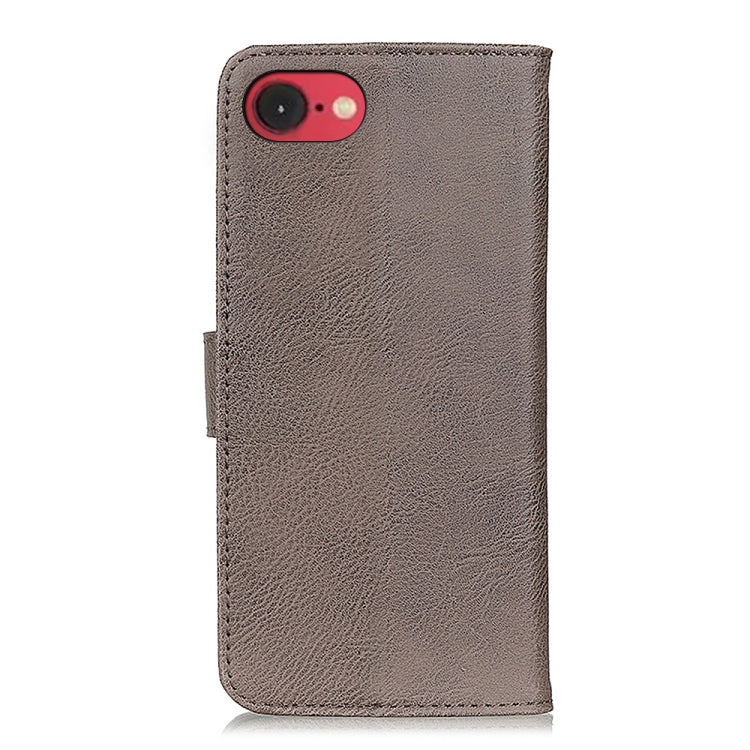 For iPhone 16e KHAZNEH Cowhide Texture Horizontal Flip Leather Phone Case(Khaki) by bashfashion