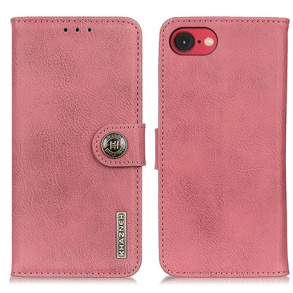 For iPhone 16e KHAZNEH Cowhide Texture Horizontal Flip Leather Phone Case(Pink) by bashfashion