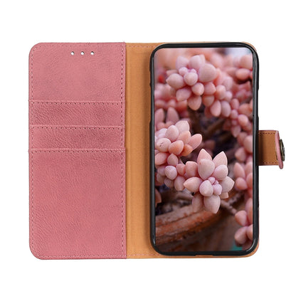 For iPhone 16e KHAZNEH Cowhide Texture Horizontal Flip Leather Phone Case(Pink) by bashfashion