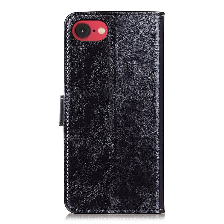 For iPhone 16e Retro Crazy Horse Texture Horizontal Flip Leather Phone Case(Black) by bashfashion