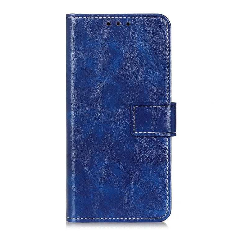 For iPhone 16e Retro Crazy Horse Texture Horizontal Flip Leather Phone Case(Blue) by bashfashion