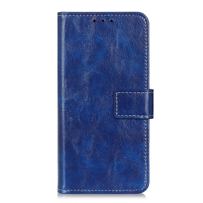 For iPhone 16e Retro Crazy Horse Texture Horizontal Flip Leather Phone Case(Blue) by bashfashion