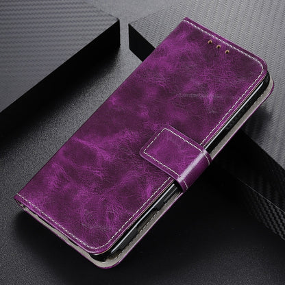 For iPhone 16e Retro Crazy Horse Texture Horizontal Flip Leather Phone Case(Purple) by bashfashion