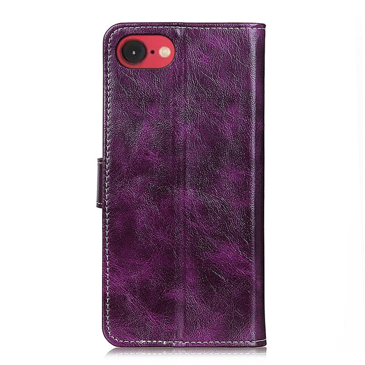 For iPhone 16e Retro Crazy Horse Texture Horizontal Flip Leather Phone Case(Purple) by bashfashion