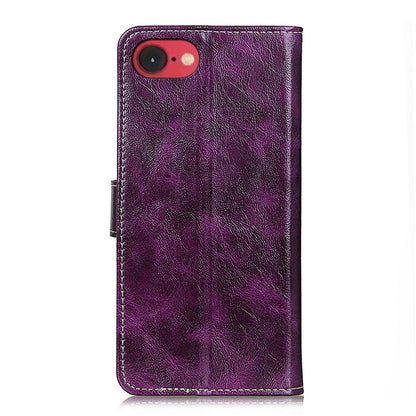 For iPhone 16e Retro Crazy Horse Texture Horizontal Flip Leather Phone Case(Purple) by bashfashion