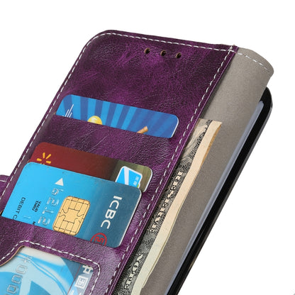For iPhone 16e Retro Crazy Horse Texture Horizontal Flip Leather Phone Case(Purple) by bashfashion