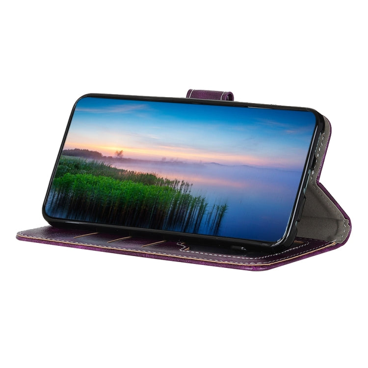 For iPhone 16e Retro Crazy Horse Texture Horizontal Flip Leather Phone Case(Purple) by bashfashion