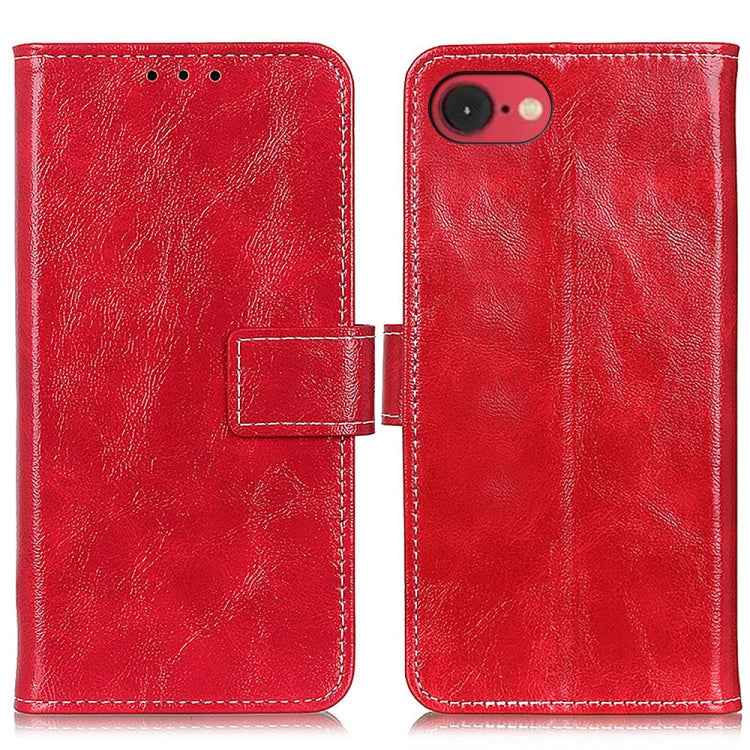 For iPhone 16e Retro Crazy Horse Texture Horizontal Flip Leather Phone Case(Red) by bashfashion