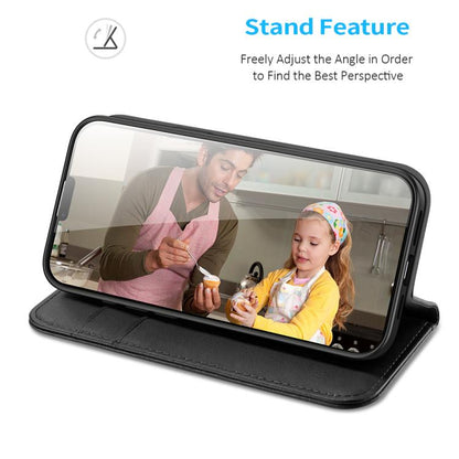 For iPhone 16e DUX DUCIS Hivo Series Cowhide + PU + TPU Flip Phone Case(Black) by DUX DUCIS