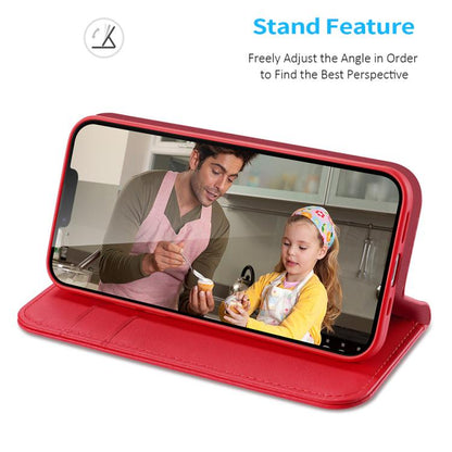 For iPhone 16e DUX DUCIS Hivo Series Cowhide + PU + TPU Flip Phone Case(Red) by DUX DUCIS