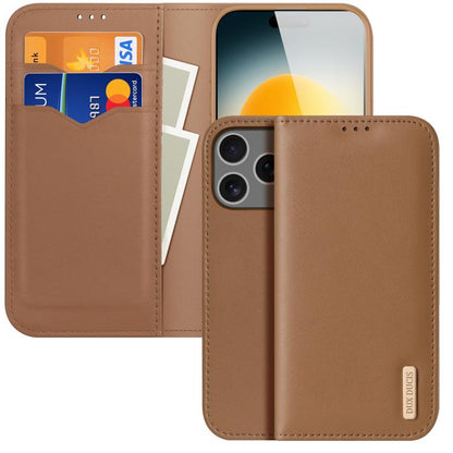 For iPhone 17 Pro Max DUX DUCIS Hivo Series Cowhide + PU + TPU Flip Phone Case(Brown) by DUX DUCIS