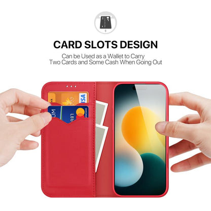 For iPhone 17 DUX DUCIS Hivo Series Cowhide + PU + TPU Flip Phone Case(Red) by DUX DUCIS