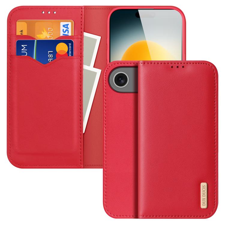 For iPhone Air DUX DUCIS Hivo Series Cowhide + PU + TPU Flip Phone Case(Red) by DUX DUCIS