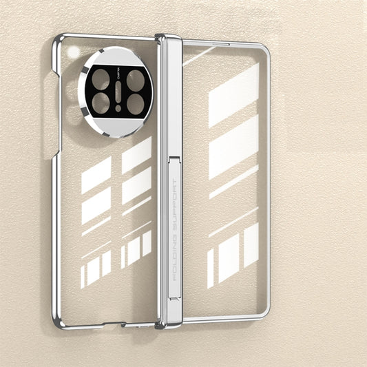 For Huawei Mate X3 GKK Integrated Hinge Folding Phone Case with Holder(Silver) by GKK