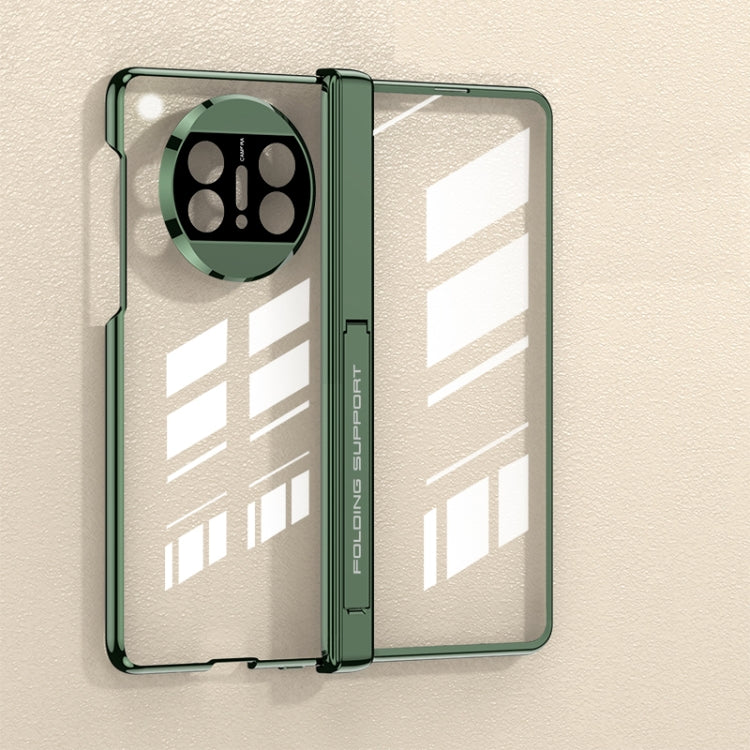 For Huawei Mate X3 GKK Integrated Hinge Folding Phone Case with Holder(Green) by GKK