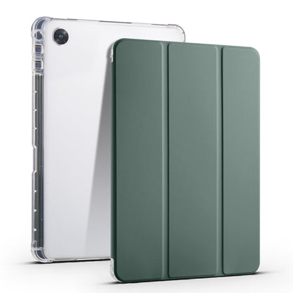 For OPPO Pad Air 10.36 2022 3-folding Transparent TPU Smart Leather Tablet Case with Pen Slot(Green) by bashfashion