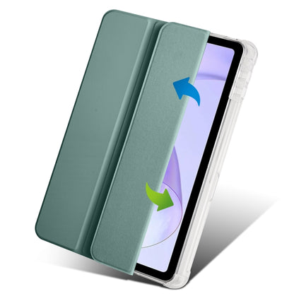 For OPPO Pad Air 10.36 2022 3-folding Transparent TPU Smart Leather Tablet Case with Pen Slot(Green) by bashfashion
