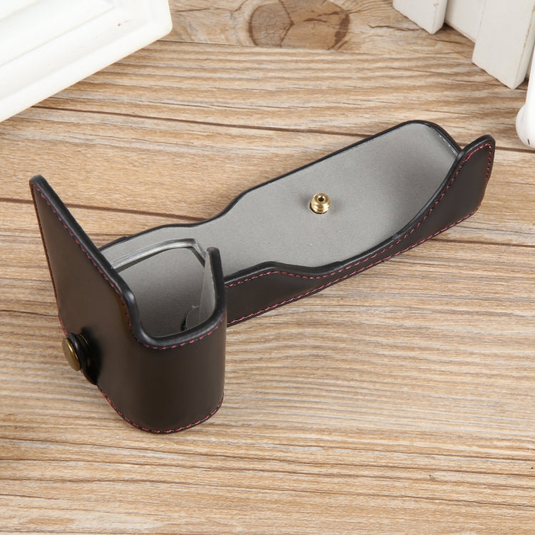 For Canon EOS R8 1/4 inch Thread PU Leather Camera Half Case Base(Black) by bashfashion