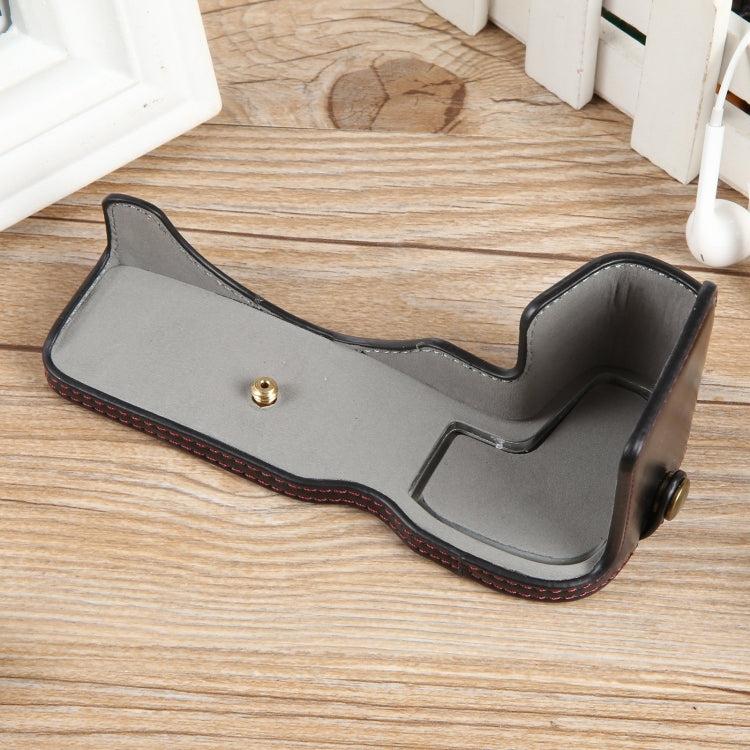 For Canon EOS R8 1/4 inch Thread PU Leather Camera Half Case Base(Black) by bashfashion