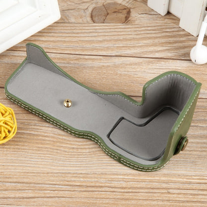 For Canon EOS R8 1/4 inch Thread PU Leather Camera Half Case Base(Green) by bashfashion
