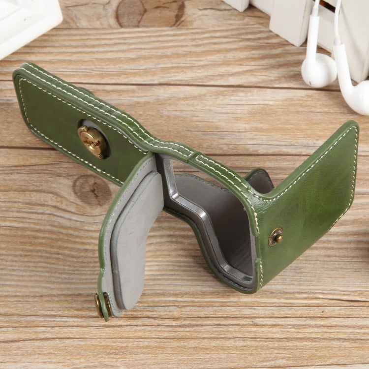 For Canon EOS R8 1/4 inch Thread PU Leather Camera Half Case Base(Green) by bashfashion