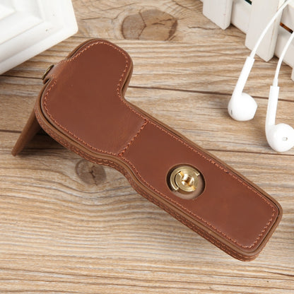 For Canon EOS R8 1/4 inch Thread PU Leather Camera Half Case Base(Coffee) by bashfashion