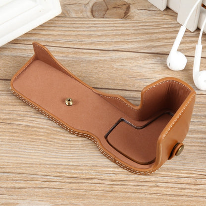 For Canon EOS R8 1/4 inch Thread PU Leather Camera Half Case Base(Brown) by bashfashion