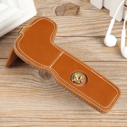 For Canon EOS R8 1/4 inch Thread PU Leather Camera Half Case Base(Brown) by bashfashion