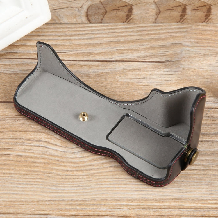 For Canon EOS R50 1/4 inch Thread PU Leather Camera Half Case Base(Black) by bashfashion