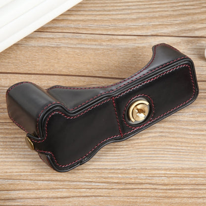 For Canon EOS R50 1/4 inch Thread PU Leather Camera Half Case Base(Black) by bashfashion