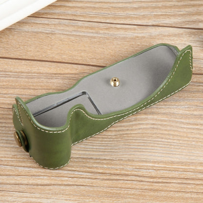 For Canon EOS R50 1/4 inch Thread PU Leather Camera Half Case Base(Green) by bashfashion