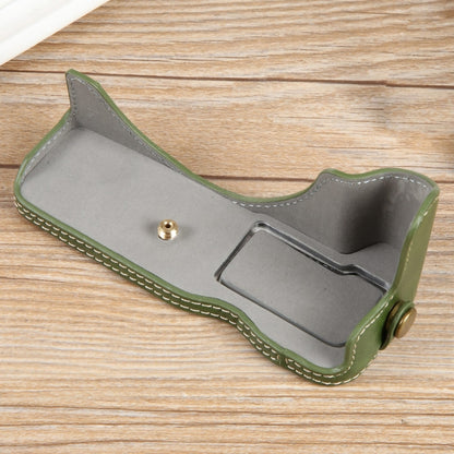 For Canon EOS R50 1/4 inch Thread PU Leather Camera Half Case Base(Green) by bashfashion