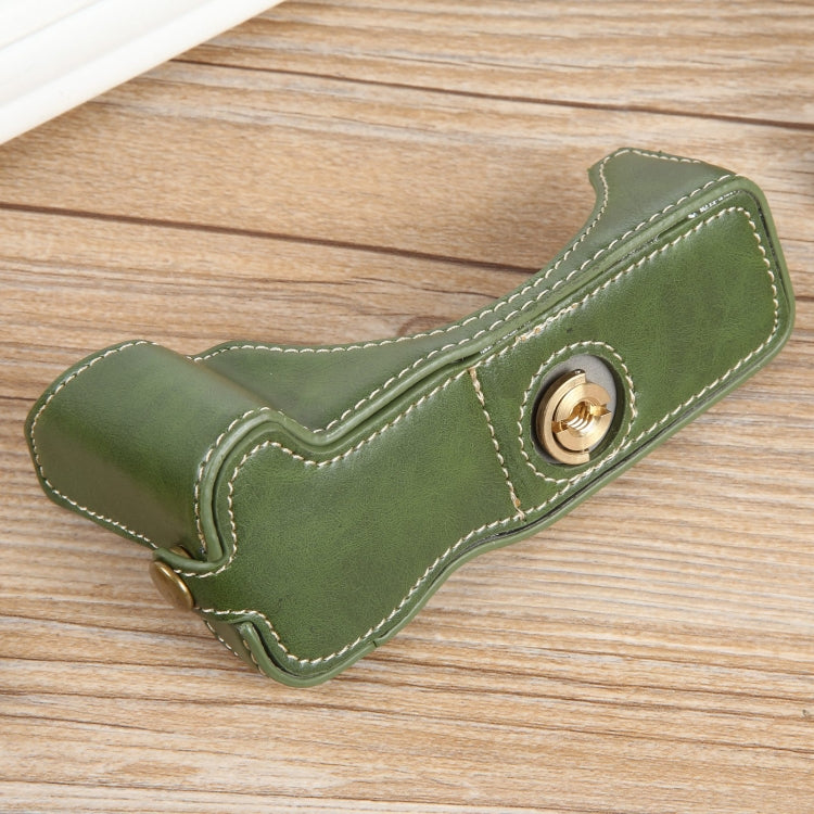 For Canon EOS R50 1/4 inch Thread PU Leather Camera Half Case Base(Green) by bashfashion