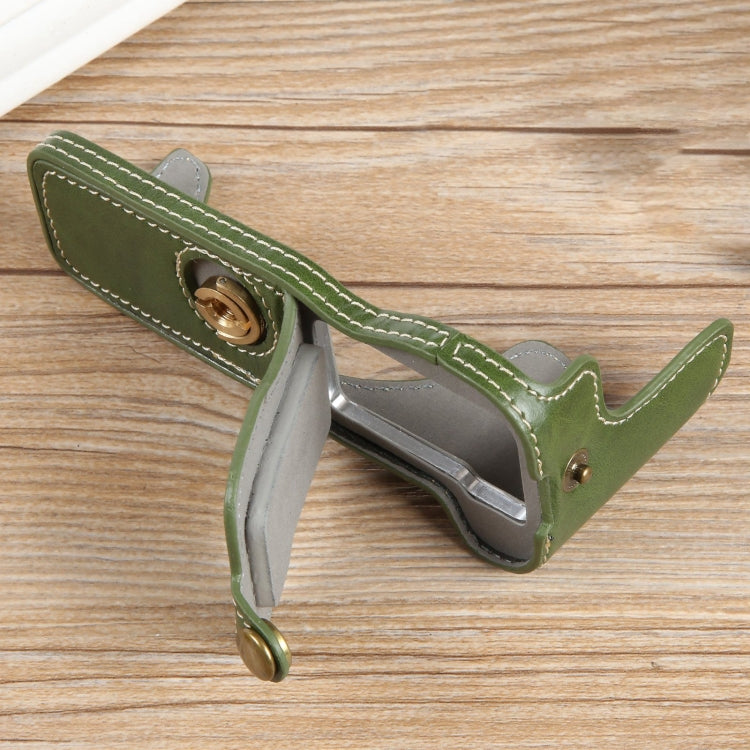 For Canon EOS R50 1/4 inch Thread PU Leather Camera Half Case Base(Green) by bashfashion