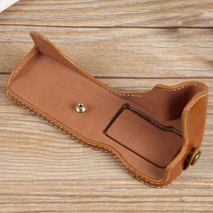 For Canon EOS R50 1/4 inch Thread PU Leather Camera Half Case Base(Brown) by bashfashion